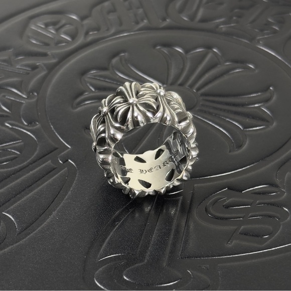 Chrome Hearts Cemetery Cross Silver Ring Size 9.25 US 925 Silver - Picture 4 of 10
